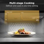 BLACK+DECKER Over the Range Microwave Oven with Vent and One-Touch Auto Cooking, 1.7 cu. ft. OTR Over Stove Microwave, Black, 1000 Watts, EM044K6CF-BK