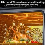 Takywep Single Wall Oven 24", Built-in Electric Ovens with Steam&Grill&Air Frying Mode, 3000W, 240V, 2.5Cu.ft Convection Built-in Oven, Stainless Steel, Colorful Touch Screen