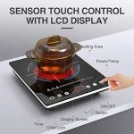 Electric Cooktop 110v,Single Burner Electric Stove Infrared Cooktop Hot Plate 1800W,4-Hour Setting,Black Crystal Glass Surface Compatible for All Cookware