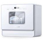 AIRMSEN Countertop Dishwasher Complete 2-Level Rack, Portable Dishwashers with 5L Built-in Water Tank, 3-Spray Arms & 12H Delay Start, No Hookup Needed, A01, White