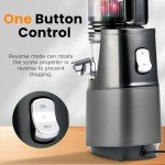 Cold Press Juicer,Slow Masticating Juicer Machines with 5.3" Large Feed Chute for Most Fruits and Vegetables,Easy to Clean Lemon Orange Juicer with 250W Motor and High Juice Yield,Deep Grey