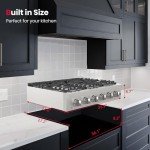 GASLAND 36 Inch Gas Cooktop 6 Burners, Pro RT3606 Professional Natural Gas Rangetop, Slide-in Natural Gas Stovetop with Blue Indicator Lights, Re-ignition, 120V Plug-in