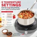 DASH Everyday Electric Cooktop with Infrared Heating, 5 Temperature Settings with Cord Storage, Perfect for RVs, Camping, Dorms, and Small Living Spaces - Graphite