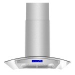 COSMO COS-668ICS750 30 in. Lumin Collection 380 CFM Ducted Island Range Hood, Soft Touch Controls, LED Lights, Stainless Steel