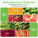 FOCOllK Masticating Juicer Attachment for KitchenAid Stand Mixer - Cold Press Dual Feed Chute Accessory, Slow Juicing Parts for Fruits & Vegetables