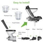 FOCOllK Masticating Juicer Attachment for KitchenAid Stand Mixer - Cold Press Dual Feed Chute Accessory, Slow Juicing Parts for Fruits & Vegetables