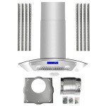 COSMO COS-668ICS750 30 in. Lumin Collection 380 CFM Ducted Island Range Hood, Soft Touch Controls, LED Lights, Stainless Steel