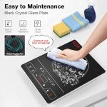 VBGK Single Burner Electric Cooktop,1800W Electric Stove Top Portable Cooktop LED Touch Control,8 Power Levels, Kids Lock &Timer,Overheat Protection,110V Hot Plates for Cooking