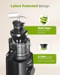 Juicer Machines, TUUMIIST Cold Press Juicer with 4.6'' Large Feed Chute Fit Whole Vegetable And Fruit, Masticating Juicer Easy To Clean, Black