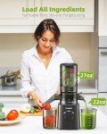 Juicer Machines, TUUMIIST Cold Press Juicer with 4.6'' Large Feed Chute Fit Whole Vegetable And Fruit, Masticating Juicer Easy To Clean, Black