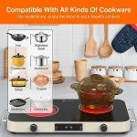 GIHETKUT Electric Cooktop, 2200W 110V Electric burner, Electric Stove Top with 2 Handle, 2 Burner Electric Cooktop with 9 Power Settings,Knob Control Child Safety Lock & Timer.