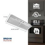 Broan-NuTone BBN1303SS Custom Built Insert with 2-Speed Exhaust Fan and Light, 300 Max Blower CFM, Stainless Steel, 30-Inch Range Hood Power Pack