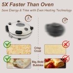 YIBAKE 12" Electric Pizza Oven - Countertop Pizza Maker with Ceramic Stone, Heats up to 800°F, Portable Indoor Pizza Oven for Homemade Pizzas, White
