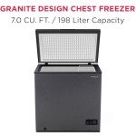 Frigidaire Chest Deep Freezer, 7 Cu. Ft. Capacity, Granita Rugged Design-Adjustable Thermostat-Removable Vinyl Coated Wire Basket-Easy Defrost Drain