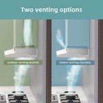 FIREGAS Range Hood 30 inch Under Cabinet Range Hood with 2 Speed Exhaust Fan,Ducted/Ductless Convertible,Rocker Button Control,300 CFM, White Vent Hood Aluminum Filter Included