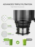 Juicer Machines, 5.4" Extra Large Feed Chute Fit Whole Fruits & Vegetables, Slow Masticating Cold Press Juicer Easy to Clean, 250W, High Juice Yield