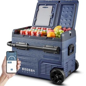BODEGACOOLER 12V Portable Refrigerator,48 Quart(45L) Car Fridge,RV Car Refrigerator,Portable Fridge Freezer, -4℉-68 Cooler APP Control 12/24V DC and 100-240V AC for Car,Travel(2 Doors)