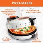 MasterChef Electric 12" Pizza Maker- Cook Homemade Calzones, Quesadillas & Cookies! Rotating Nonstick Plate for Even Baking- Adjustable Temp Control for Crispy Crust- Indoor or Outdoor Parties & Gifts