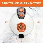 MasterChef Electric 12" Pizza Maker- Cook Homemade Calzones, Quesadillas & Cookies! Rotating Nonstick Plate for Even Baking- Adjustable Temp Control for Crispy Crust- Indoor or Outdoor Parties & Gifts