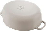 BALLARINI Bellamonte Cocotte Enamel Cast Iron Cooker, Oval, 31 cm, 5.5 L, Ivory White