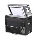 BougeRV 12 Volt Refrigerator With Cover 12V Car Fridge 30 Quart Portable Freezer Compressor Cooler Compressor Freezer, 12/24V DC 110~240V AC, -8℉~50℉ for Truck RV SUV