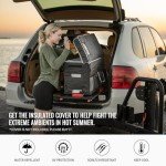 BougeRV 12 Volt Refrigerator With Cover 12V Car Fridge 30 Quart Portable Freezer Compressor Cooler Compressor Freezer, 12/24V DC 110~240V AC, -8℉~50℉ for Truck RV SUV