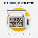 BougeRV 12 Volt Refrigerator With Cover 12V Car Fridge 30 Quart Portable Freezer Compressor Cooler Compressor Freezer, 12/24V DC 110~240V AC, -8℉~50℉ for Truck RV SUV