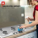 GASLAND 30 Inch Gas Cooktop, PRO GH2305SF 5 Burner Gas Stove, Built-in NG/LPG Convertible Gas Cooktops, Gas Countertop Plug-in with Thermocouple Protection, Stainless Steel