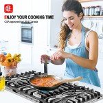 GASLAND 30 Inch Gas Cooktop, PRO GH2305SF 5 Burner Gas Stove, Built-in NG/LPG Convertible Gas Cooktops, Gas Countertop Plug-in with Thermocouple Protection, Stainless Steel