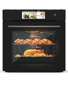 Takywep Single Wall Oven 24", Built-in Electric Ovens with Steam&Grill&Air Frying Mode, 3000W, 240V, 2.5Cu.ft Convection Built-in Oven, Stainless Steel, TFT Screen