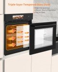 Takywep Single Wall Oven 24", Built-in Electric Ovens with Steam&Grill&Air Frying Mode, 3000W, 240V, 2.5Cu.ft Convection Built-in Oven, Stainless Steel, TFT Screen