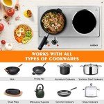 CUSIMAX Hot Plate, 1800W Double Burners, Infrared Cooktop, Electric Ceramic Hot Plates for Cooking, Portable Countertop Burner Glass Heating Plate, Compatible w/All Cookware, Upgraded Version