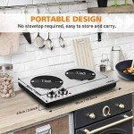 CUSIMAX Hot Plate, 1800W Double Burners, Infrared Cooktop, Electric Ceramic Hot Plates for Cooking, Portable Countertop Burner Glass Heating Plate, Compatible w/All Cookware, Upgraded Version