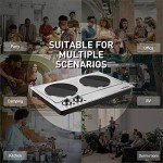 CUSIMAX Hot Plate, 1800W Double Burners, Infrared Cooktop, Electric Ceramic Hot Plates for Cooking, Portable Countertop Burner Glass Heating Plate, Compatible w/All Cookware, Upgraded Version