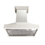 ZLINE 30 in. Wooden Wall Mount Range Hood in Cottage White - Includes Motor