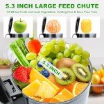 Juicer Machines, Cold Press Juicer with 5.3'' Large Feed Chute, Fit Whole Fruit and Vegetable Slow Juice Extractor Machine, 300W Masticating Juicers Easy To Clean, High Juice Yield, BPA Free