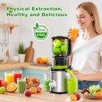 Juicer Machines, Cold Press Juicer with 5.3'' Large Feed Chute, Fit Whole Fruit and Vegetable Slow Juice Extractor Machine, 300W Masticating Juicers Easy To Clean, High Juice Yield, BPA Free