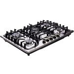 30 Inch Gas Cooktop DT57043 Built-in Stainless Steel 5 Burners Gas Stovetop LPG/NG Convertible Dual Fuel Gas Hob