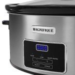 8-Quart Digital Programmable Slow Cooker with Timer - Small Kitchen Appliance for Family Dinners - Serves 10+ People - Heat Settings: Keep Warm, Low and High