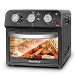 PlumChef 13 Quart 4 Slices Air Fryer Convection Toaster Oven with Reference Menus, 1500W, Multifunction Oven with Roast, Bake, Grill, Broil, Toast (Dark Gray)