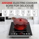 Electric Cooktop 12 Inch,Single Burner Plug in Portable 110V Electric Cooktop, Countertop Ceramic Stove Top with Power Levels and Overheat Protection