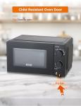 Commercial CHEF CHM660B Foot 6 Power Levels, Small Grip Handle, 600W Countertop with 30 Minute Timer and Mechanical Dial Controls, Black Microwaves, 0.6 Cubic Feet