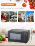 Commercial CHEF CHM660B Foot 6 Power Levels, Small Grip Handle, 600W Countertop with 30 Minute Timer and Mechanical Dial Controls, Black Microwaves, 0.6 Cubic Feet