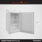 Magic Chef 3-Cu. Ft. Upright Freezer in White, Freezer for Kitchen, Bar, Garage, Apartment, Mobile Home
