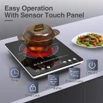 GIHETKUT Electric Cooktop Single Burner, 1800W Electric Stove Top with Touch Control, 9 Power Levels, Kids Safety Lock & Timer, Overheat Protection,110V Induction Cooktop