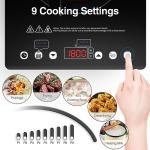 GIHETKUT Electric Cooktop Single Burner, 1800W Electric Stove Top with Touch Control, 9 Power Levels, Kids Safety Lock & Timer, Overheat Protection,110V Induction Cooktop