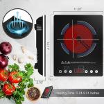 GIHETKUT Electric Cooktop Single Burner, 1800W Electric Stove Top with Touch Control, 9 Power Levels, Kids Safety Lock & Timer, Overheat Protection,110V Induction Cooktop