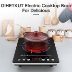 GIHETKUT Electric Cooktop Single Burner, 1800W Electric Stove Top with Touch Control, 9 Power Levels, Kids Safety Lock & Timer, Overheat Protection,110V Induction Cooktop