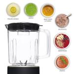 COOK WITH COLOR 300 Watt Blender: Powerful 2-Speed Control with Pulse, 4-Tip Stainless Steel Blades, 25oz (750ml) Jar, and Skid-Resistant Feet, Black