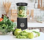 COOK WITH COLOR 300 Watt Blender: Powerful 2-Speed Control with Pulse, 4-Tip Stainless Steel Blades, 25oz (750ml) Jar, and Skid-Resistant Feet, Black
